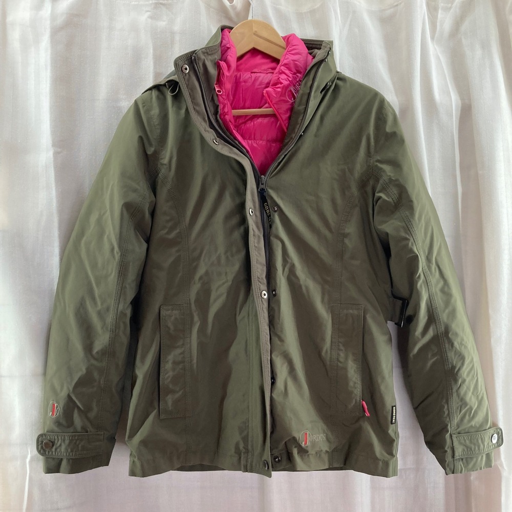 Jordon Gore-Tex Olive‎ Green 2 in 1 Winter Jacket Removable Puffer Hooded